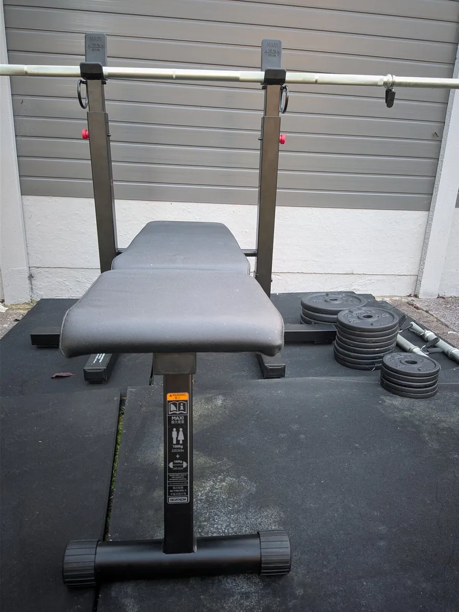 Weight Training Dumbbells,Bars Kit 53 kg and Bench - Image 1