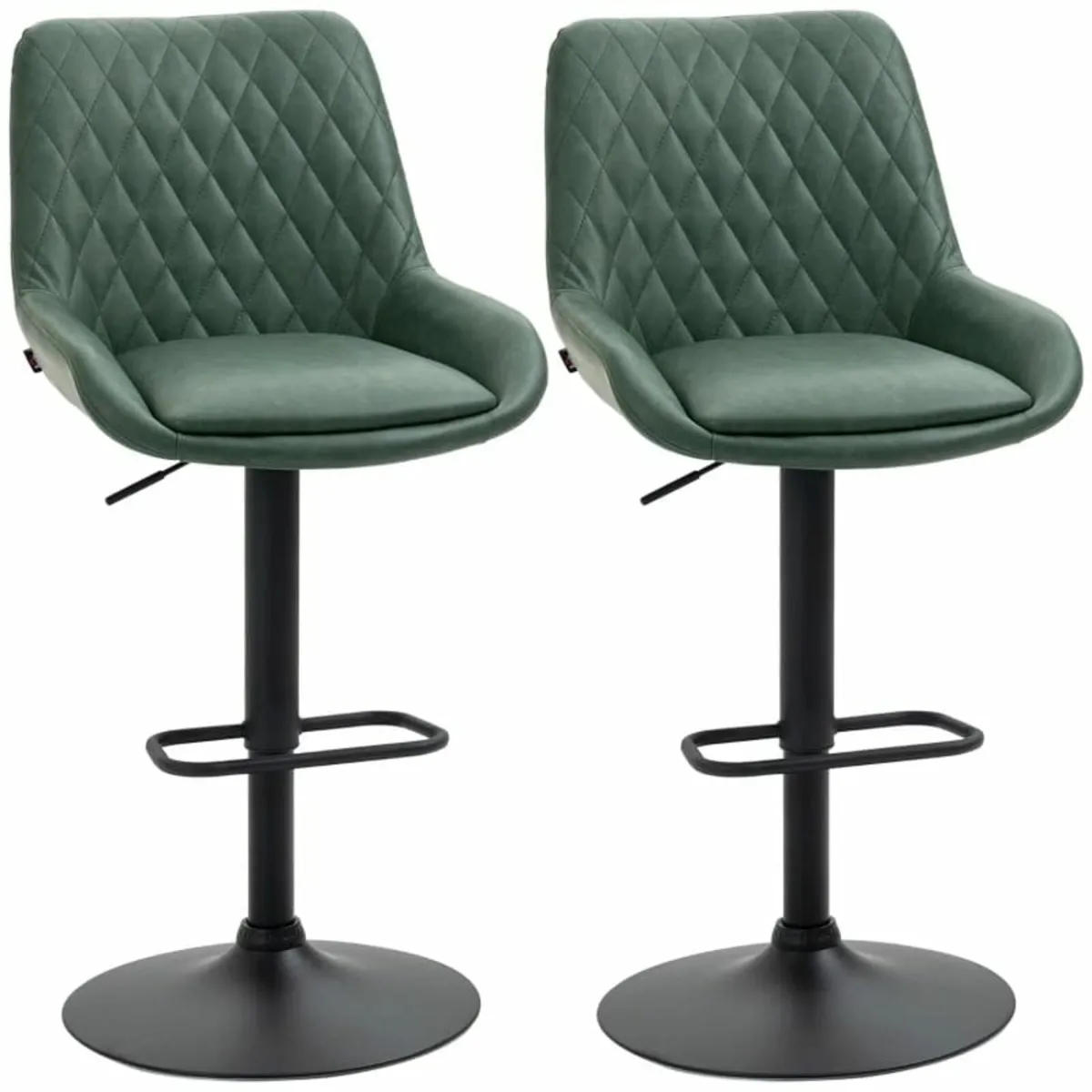 Retro Bar Stools Set of 2, Adjustable Kitchen Stoo - Image 3