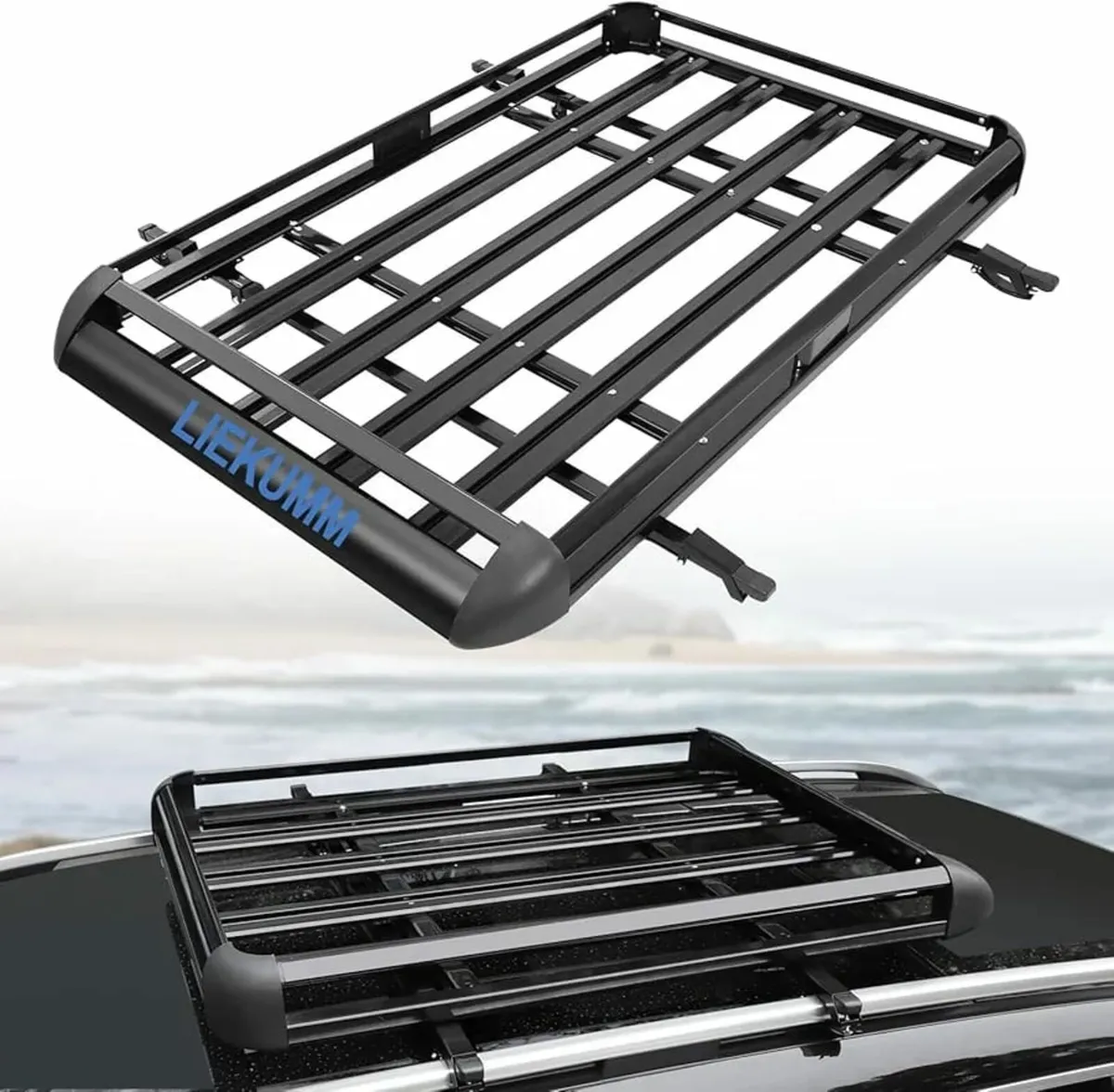 Universal Roof Rack Basket, 126 x 90cm Aluminum Ro - Image 1