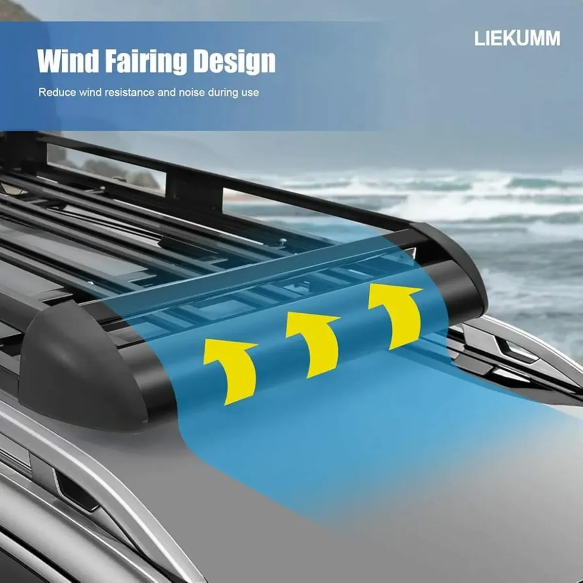 Universal Roof Rack Basket, 126 x 90cm Aluminum Ro - Image 2