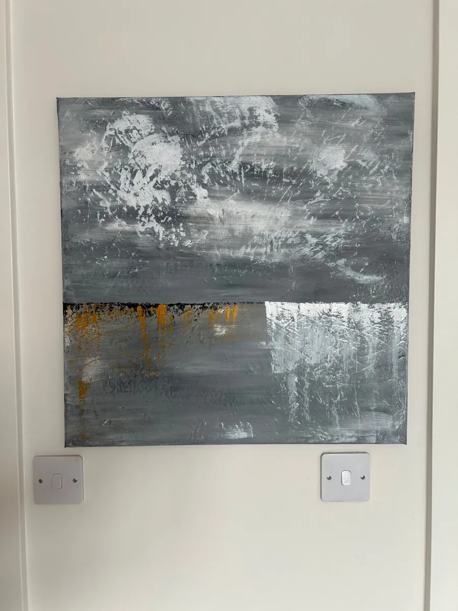Abstract grey landscape painting - Image 2