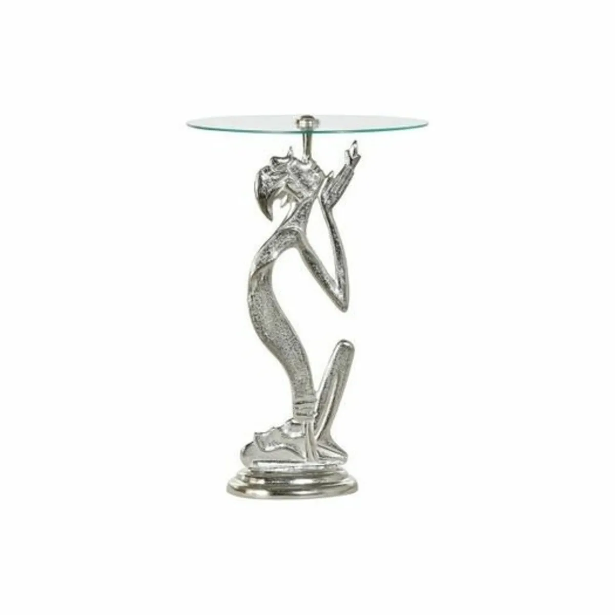 ansparent Aluminium coffee table Glass Side Table - Image 1