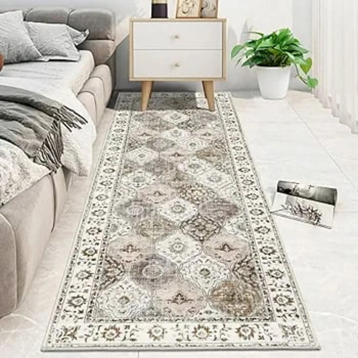 Rugs for Hallway 60 x 180 cm Non Slip Brown Hall R - Image 3