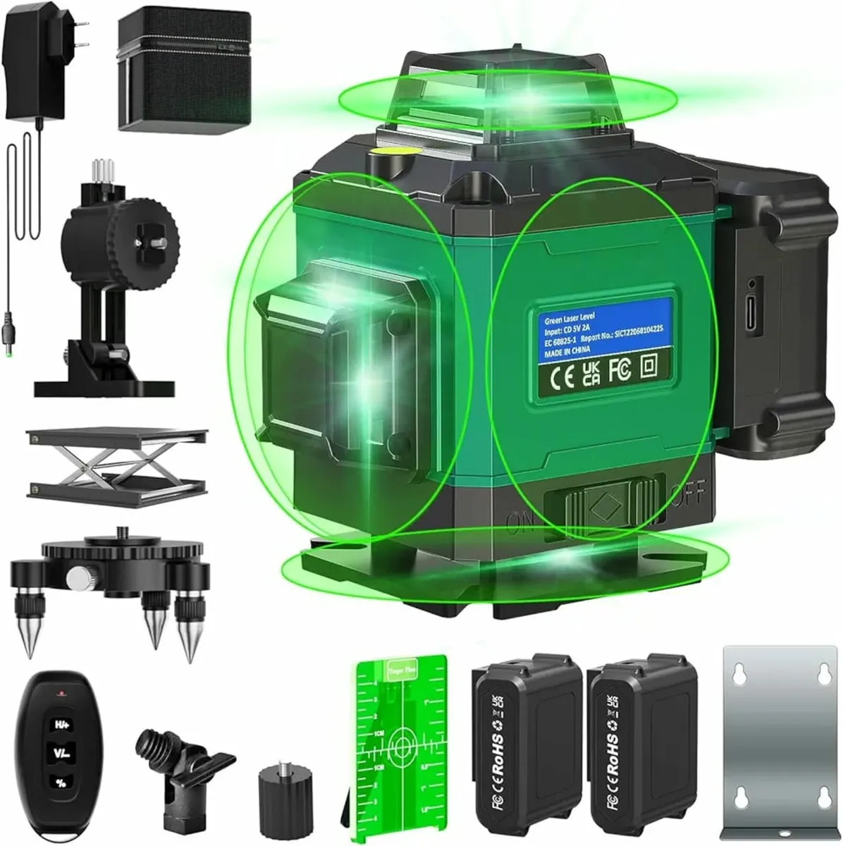 Laser Level, 4 x 360° 16 Lines Green Laser Level S - Image 1