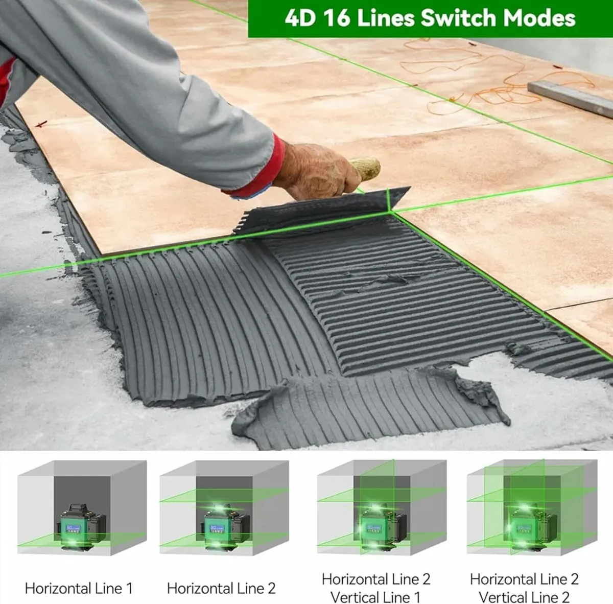 Laser Level, 4 x 360° 16 Lines Green Laser Level S - Image 4