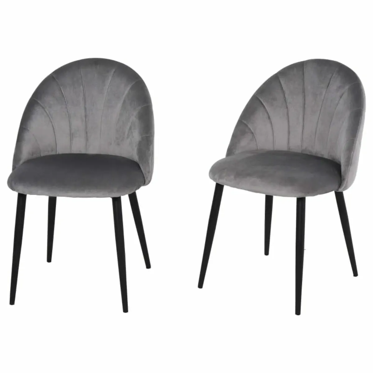 Nordic Armless Velvet Upholstered Dining Chair wit - Image 1