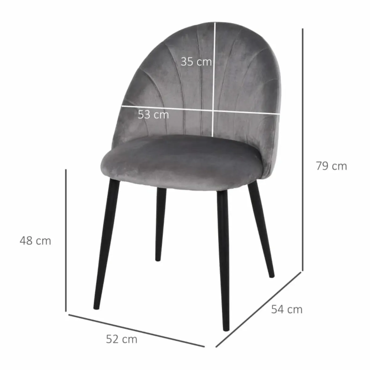 Nordic Armless Velvet Upholstered Dining Chair wit - Image 3