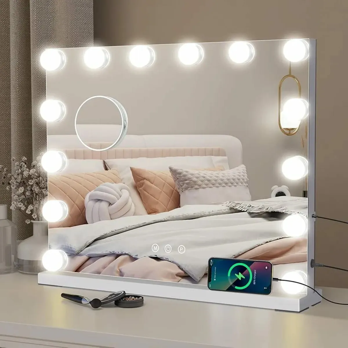 Hollywood Vanity Mirror with Lights, 50×42cm Large - Image 1