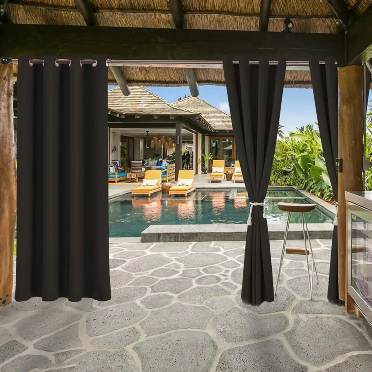Gazebo Patio Outdoor Curtains Waterproof - Garden - Image 2