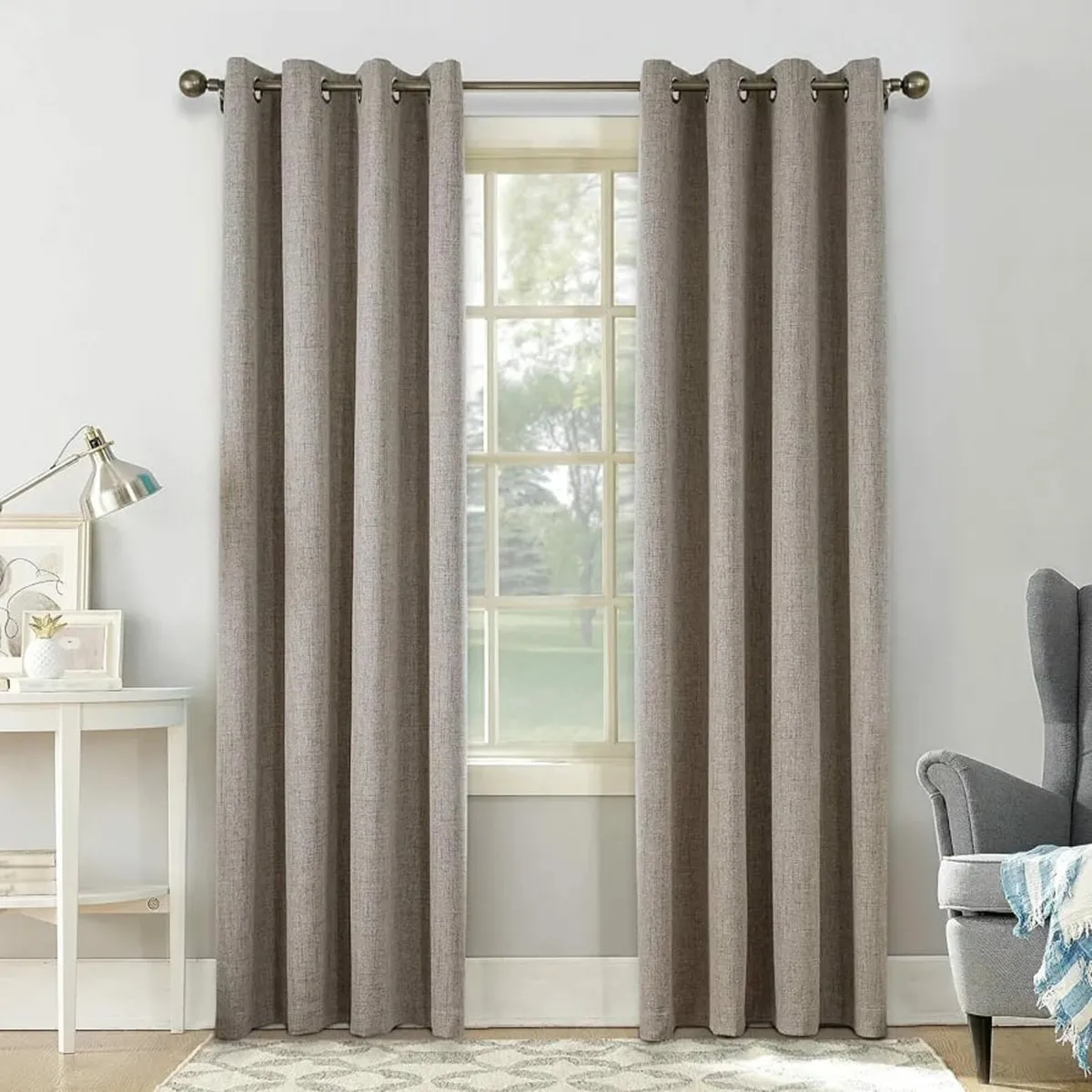 100% Blackout Curtains Linen Thermal Curtains 84 I - Image 1