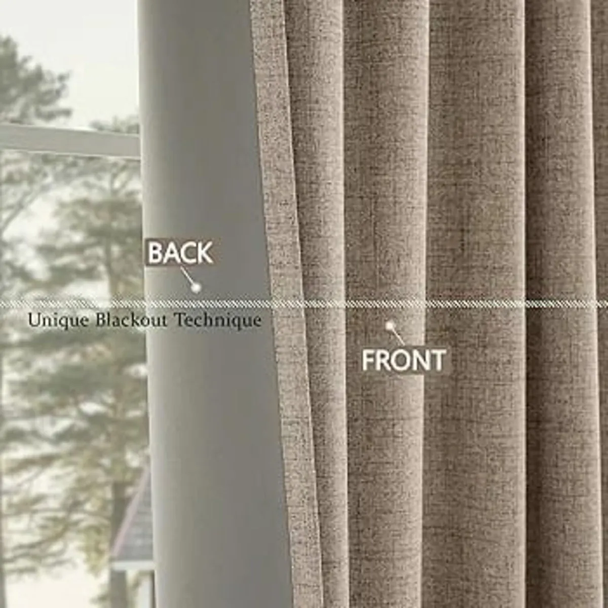 100% Blackout Curtains Linen Thermal Curtains 84 I - Image 3
