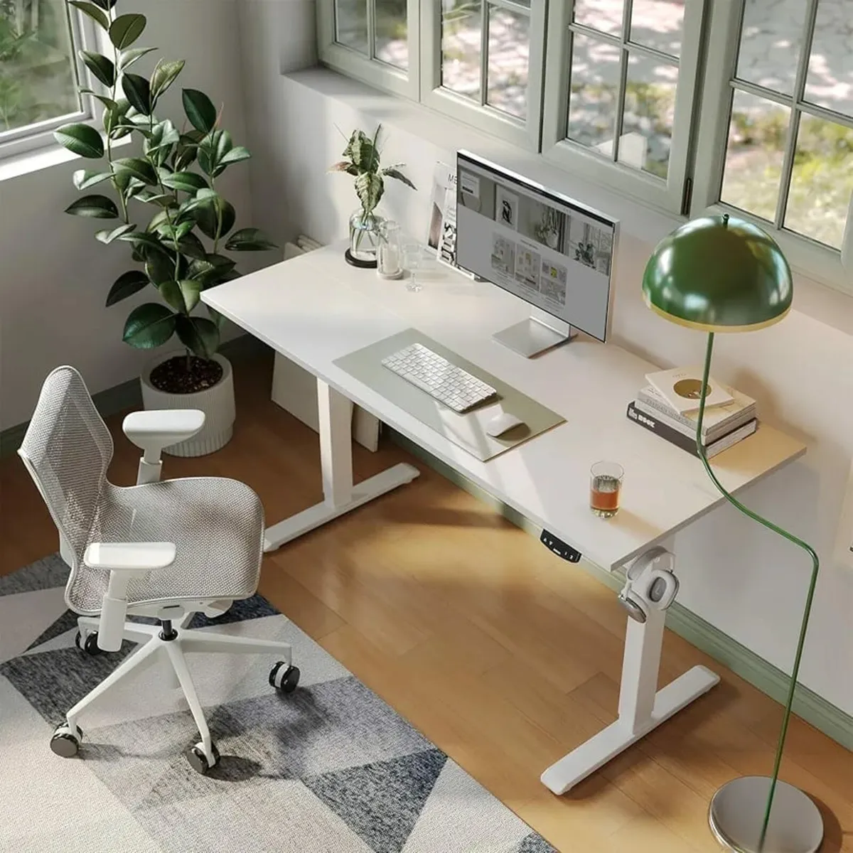 Height-Adjustable Desk, 120 x 60 cm, Sturdy Desk, - Image 3