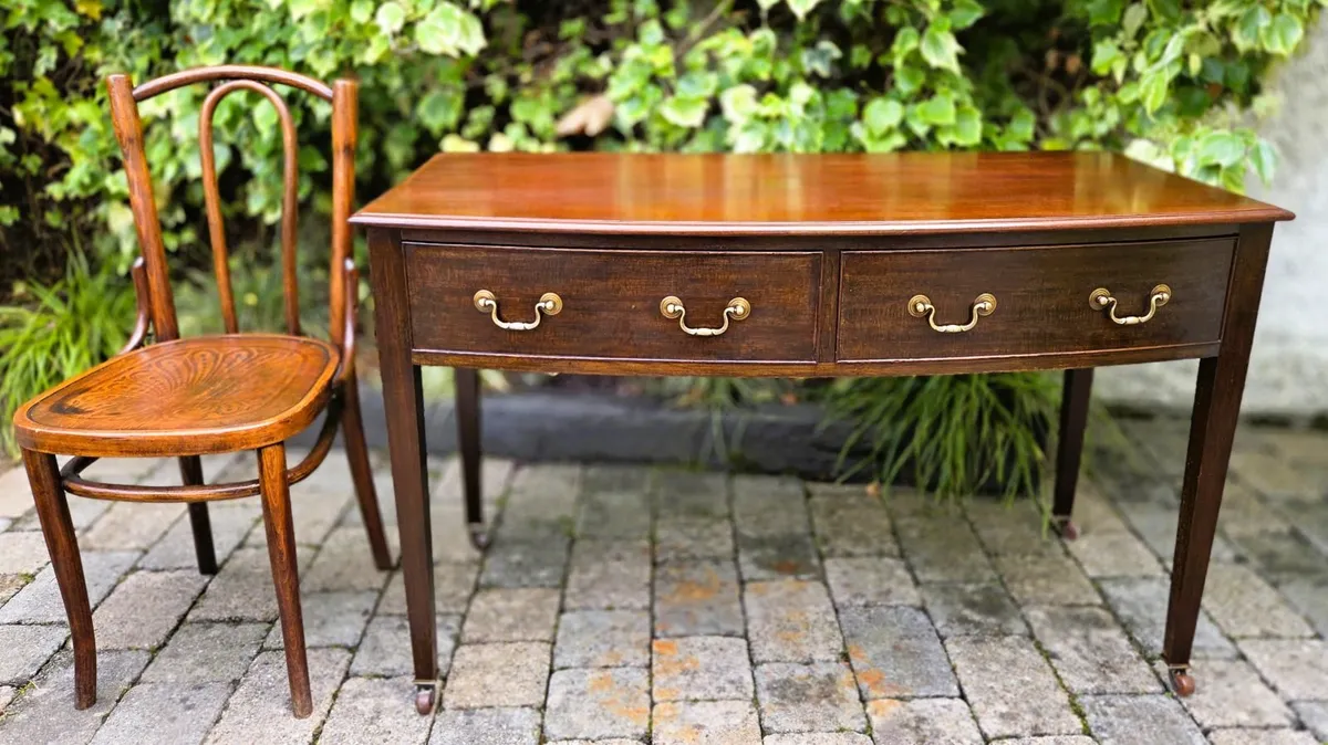Victorian Bow Front Side Table- Circa 1890 - Image 2