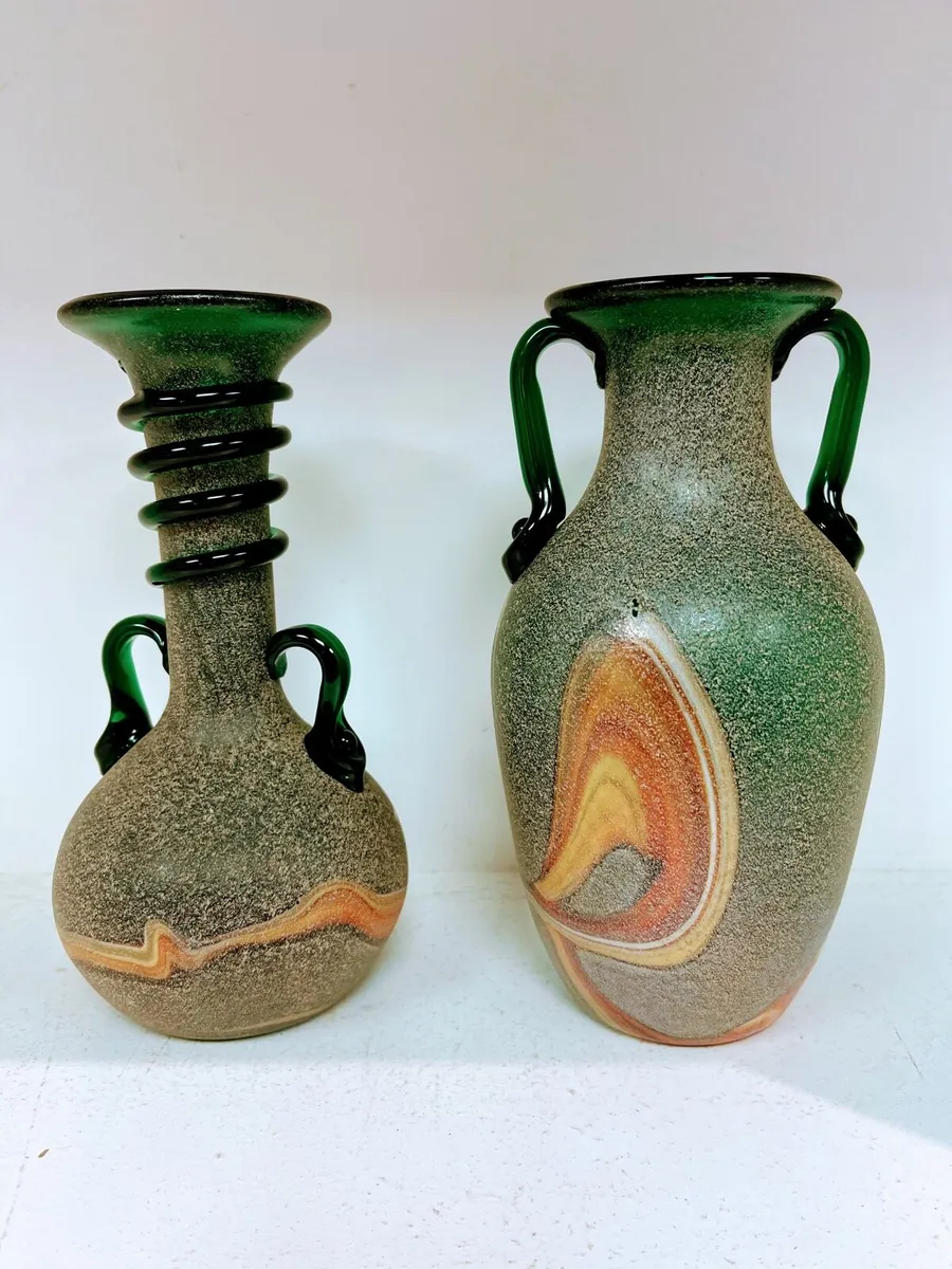 Vintage Murano Scavo glass vases 1960s - Image 1
