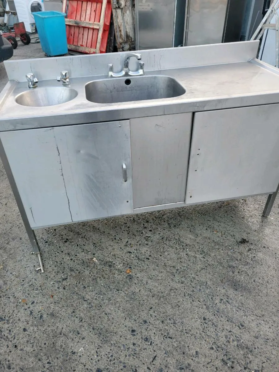 Sink Double Stainless Steel Commercial - Image 2