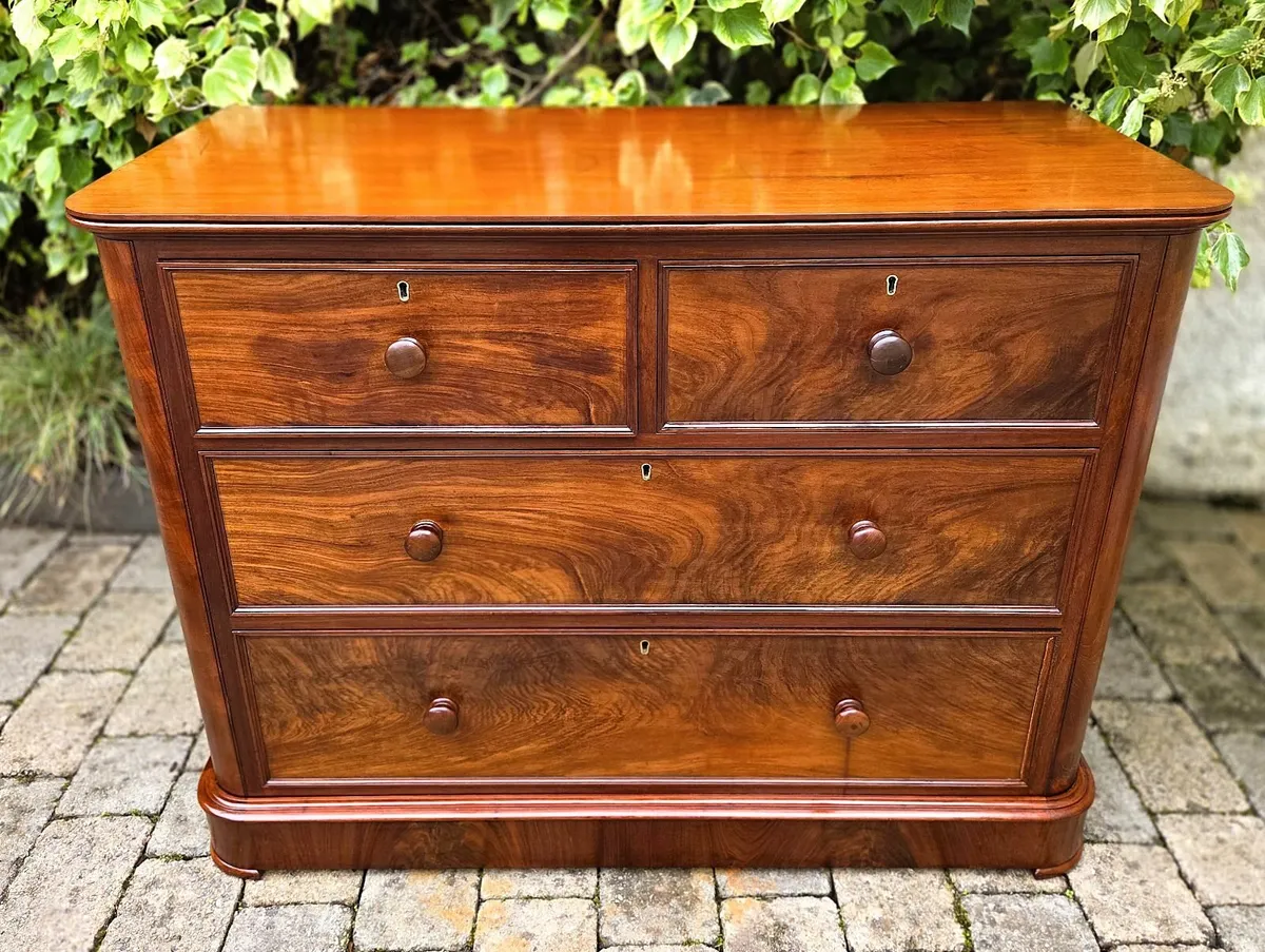 Victorian Mahogany 2 over 2 Chest- Circa 1870 - Image 3