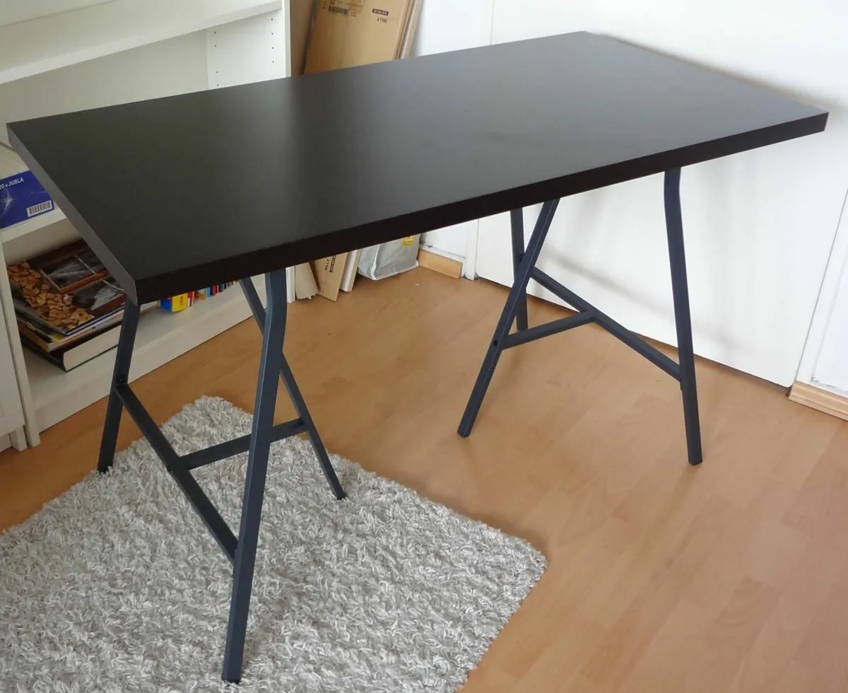 A SET OF VINTAGE IKEA LERERG TRESTLE DESK LEGS - Image 3