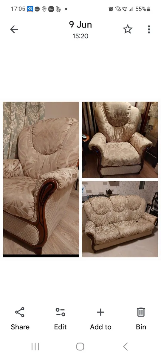 Sofa and 2 armchairs - Image 1