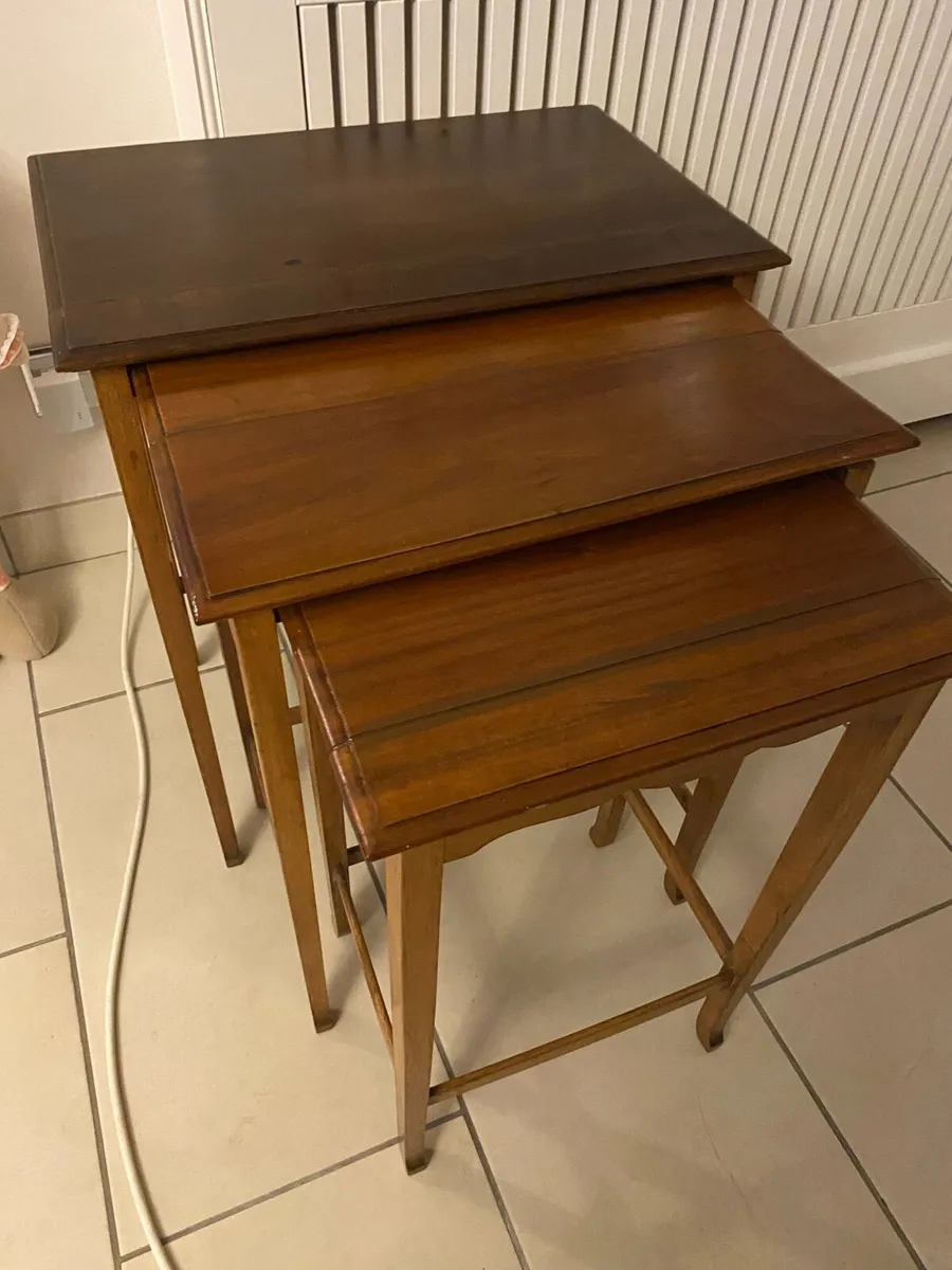 Vintage Timber Nest of Tables - Image 1