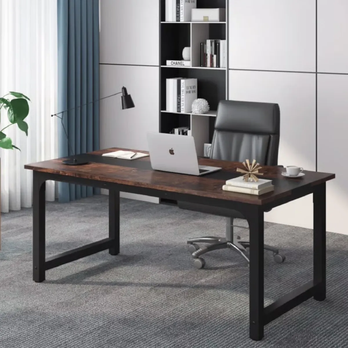 Wooden Rectangular Computer Desk - Image 2