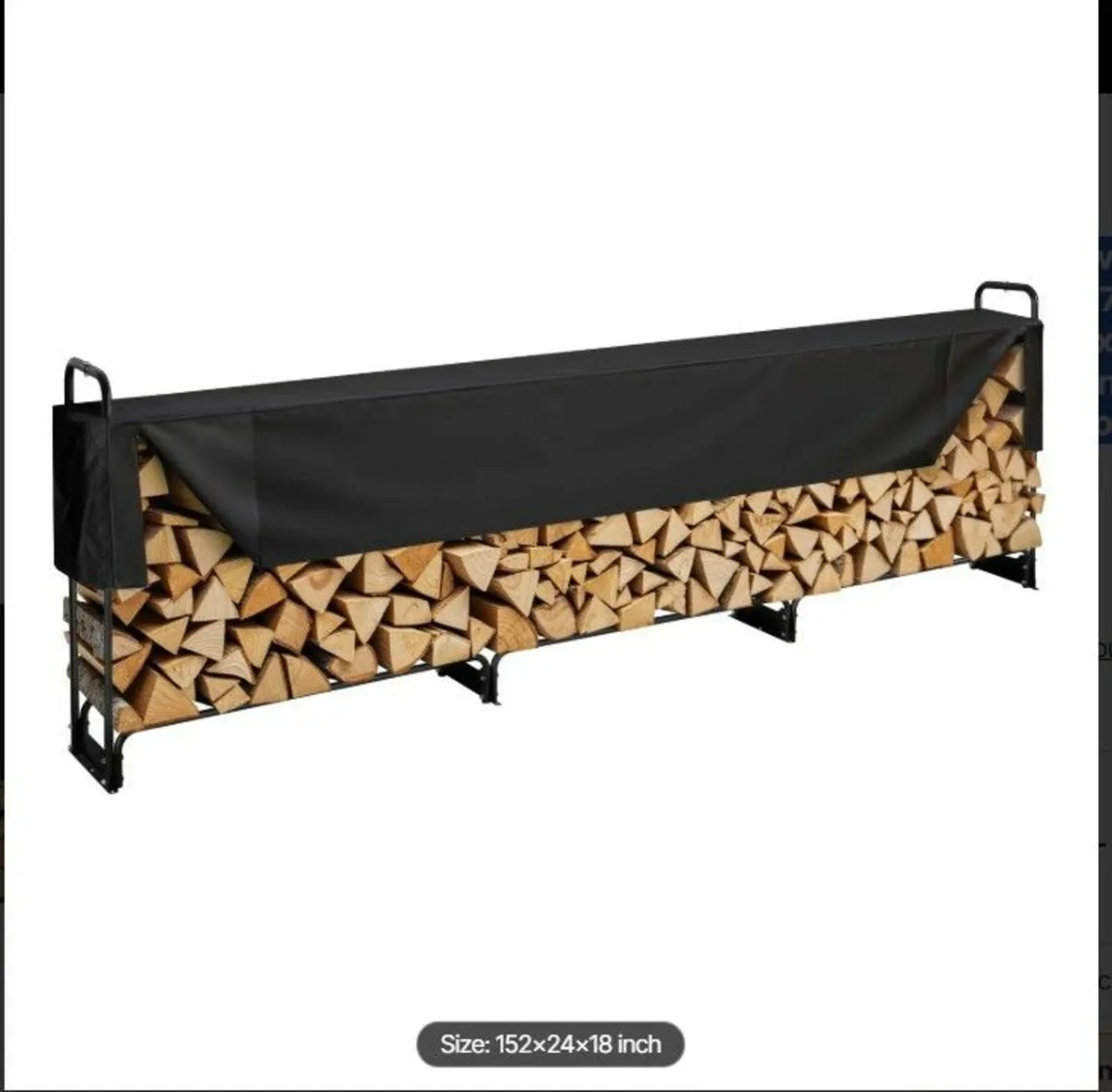 3.9m Outdoor Firewood Rack with Cover, 386 cm x 36 - Image 1