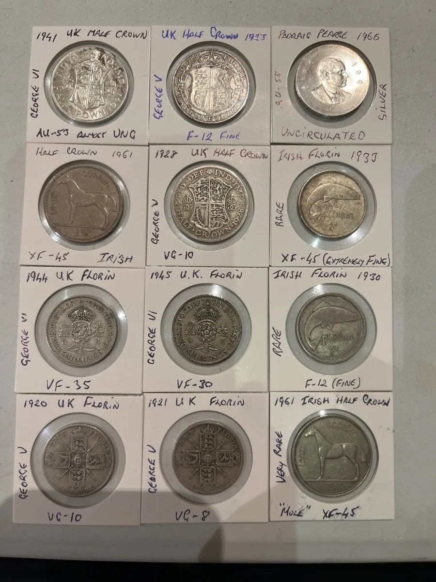 Silver Irish and UK Coins for Sale - Image 1