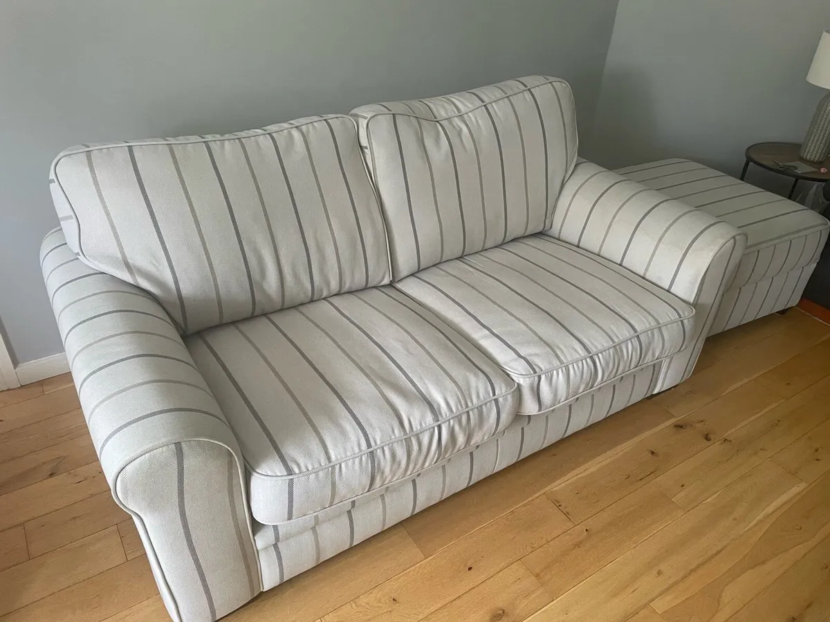 Sofa and matching storage footstool - Image 1