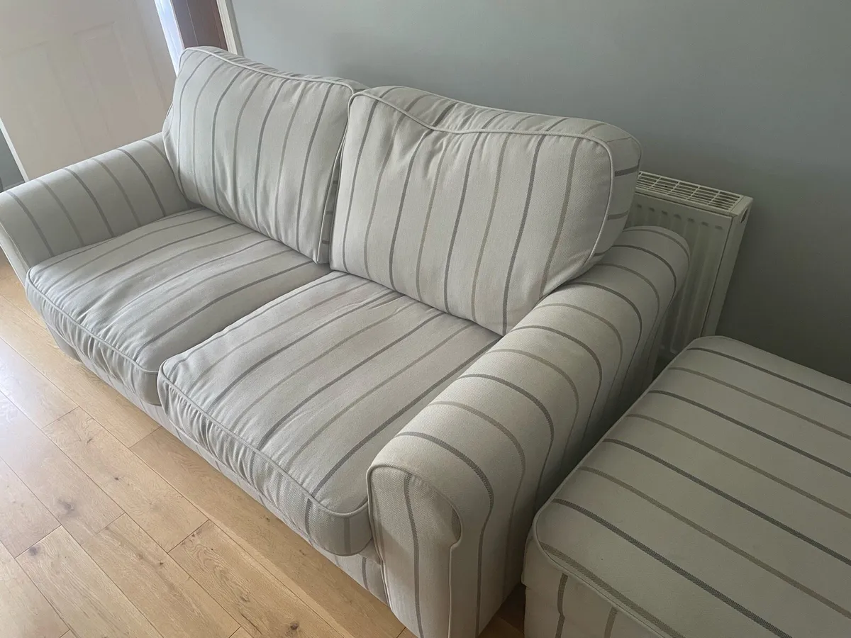 Sofa and matching storage footstool - Image 3