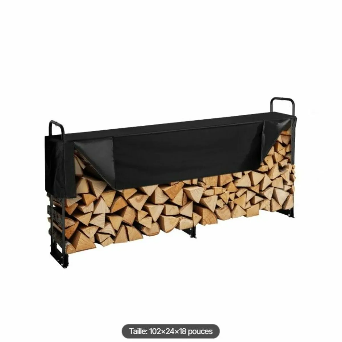 Heavy Duty Outdoor Firewood Log Rack with Waterpro - Image 1
