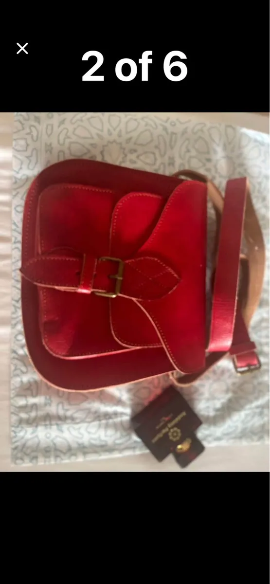 Red leather bag - Image 3