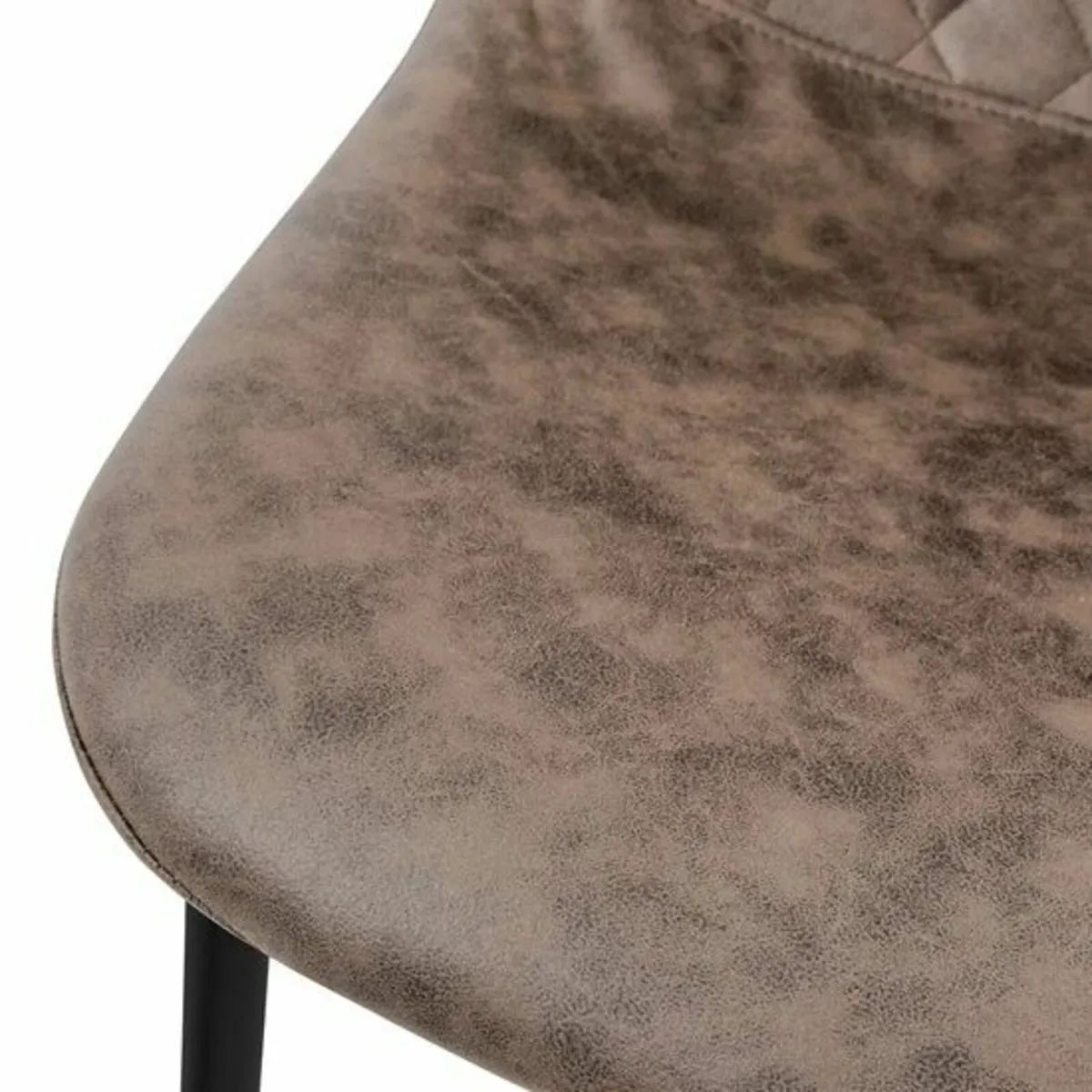 Set of 4 Brown Faux Leather Dining Chairs - Image 2