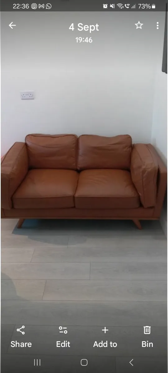 Tan leather Sofa - Image 1