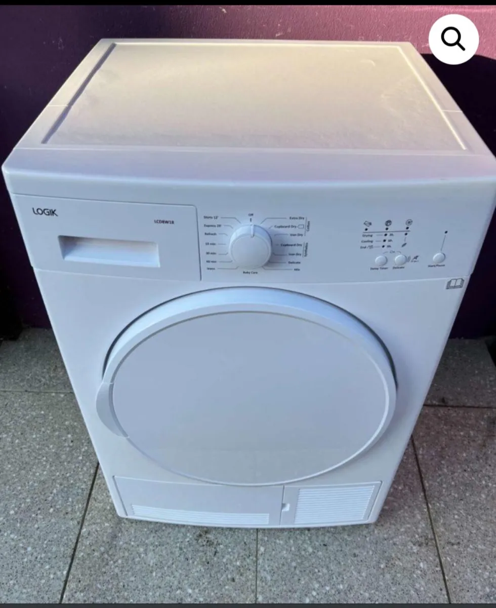 Logik 8kg Condenser White Tumble Dryer - Image 1