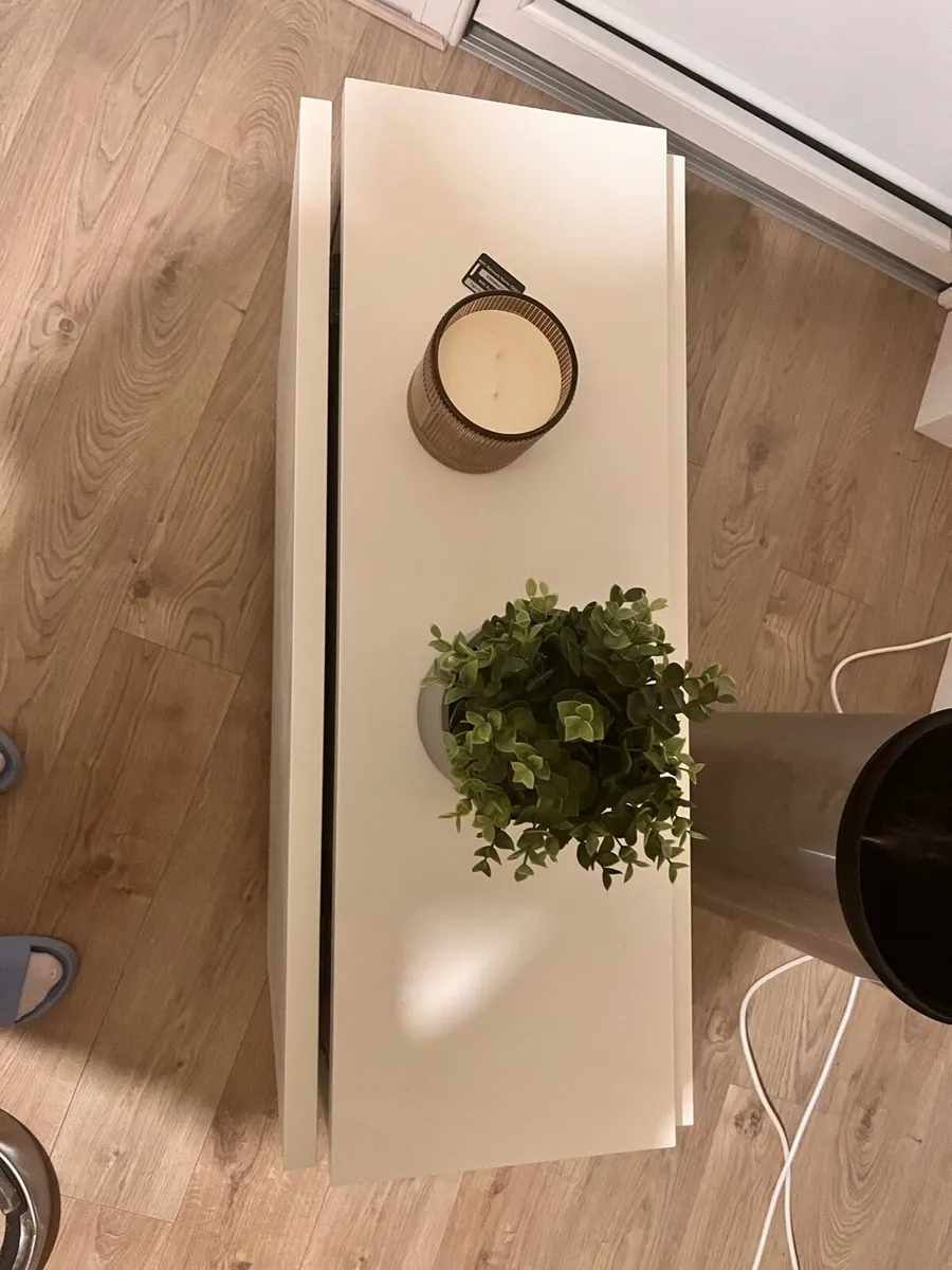 Extendable white storage table with drawers - Image 3
