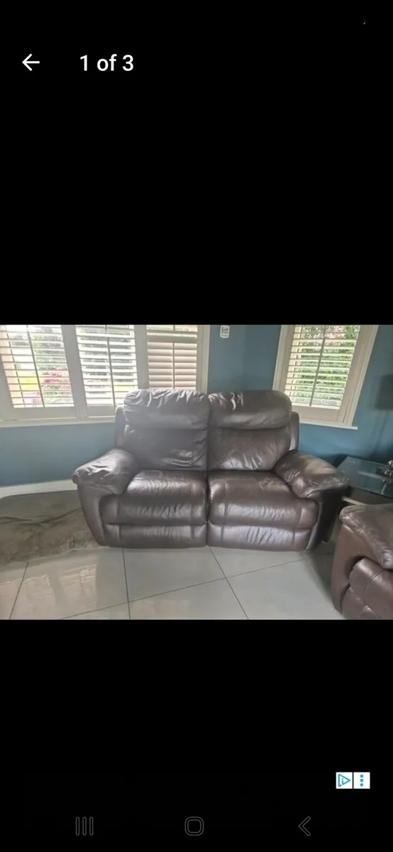 Leather 2&3 seater sofa - Image 2