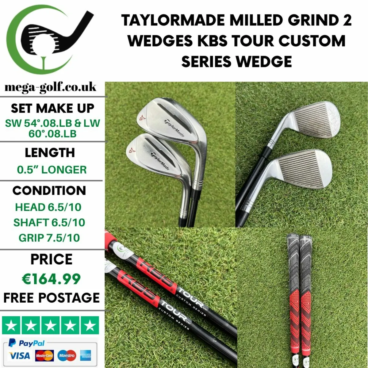 Taylormade Milled Grind 2 Wedges Sw 54° & Lw 60° - Image 1