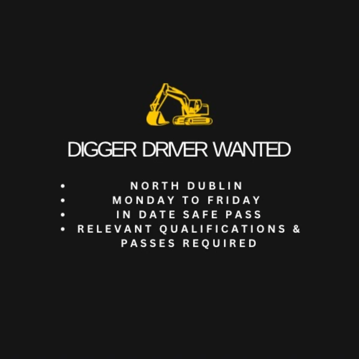 Digger Driver Wanted