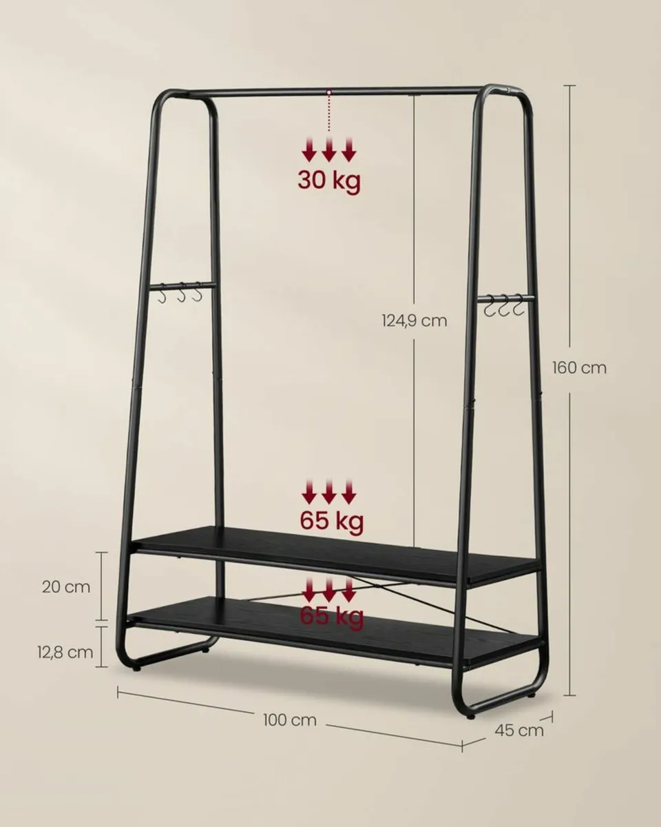 New Industrial Clothes Rail,2 Shelves - FREE P&P - Image 2
