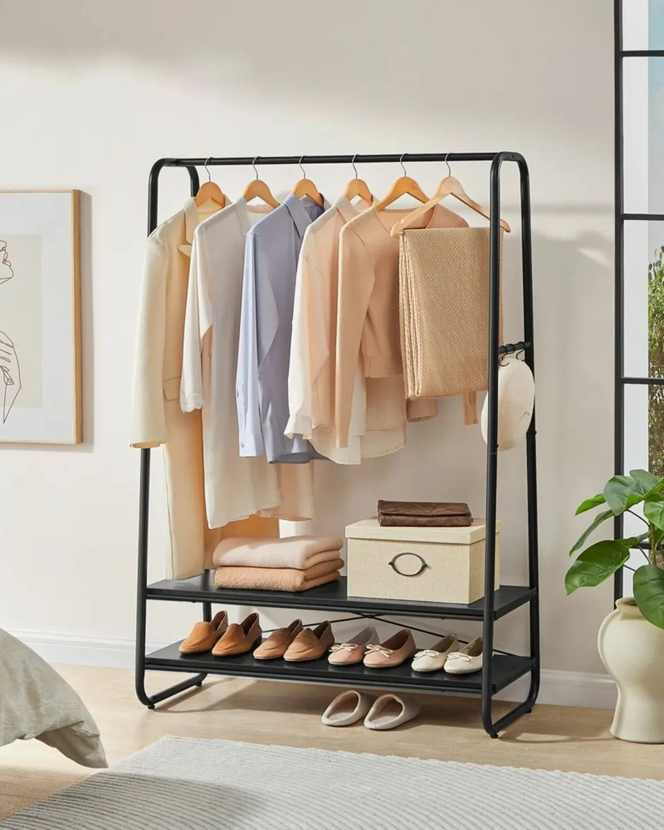 New Industrial Clothes Rail,2 Shelves - FREE P&P - Image 1
