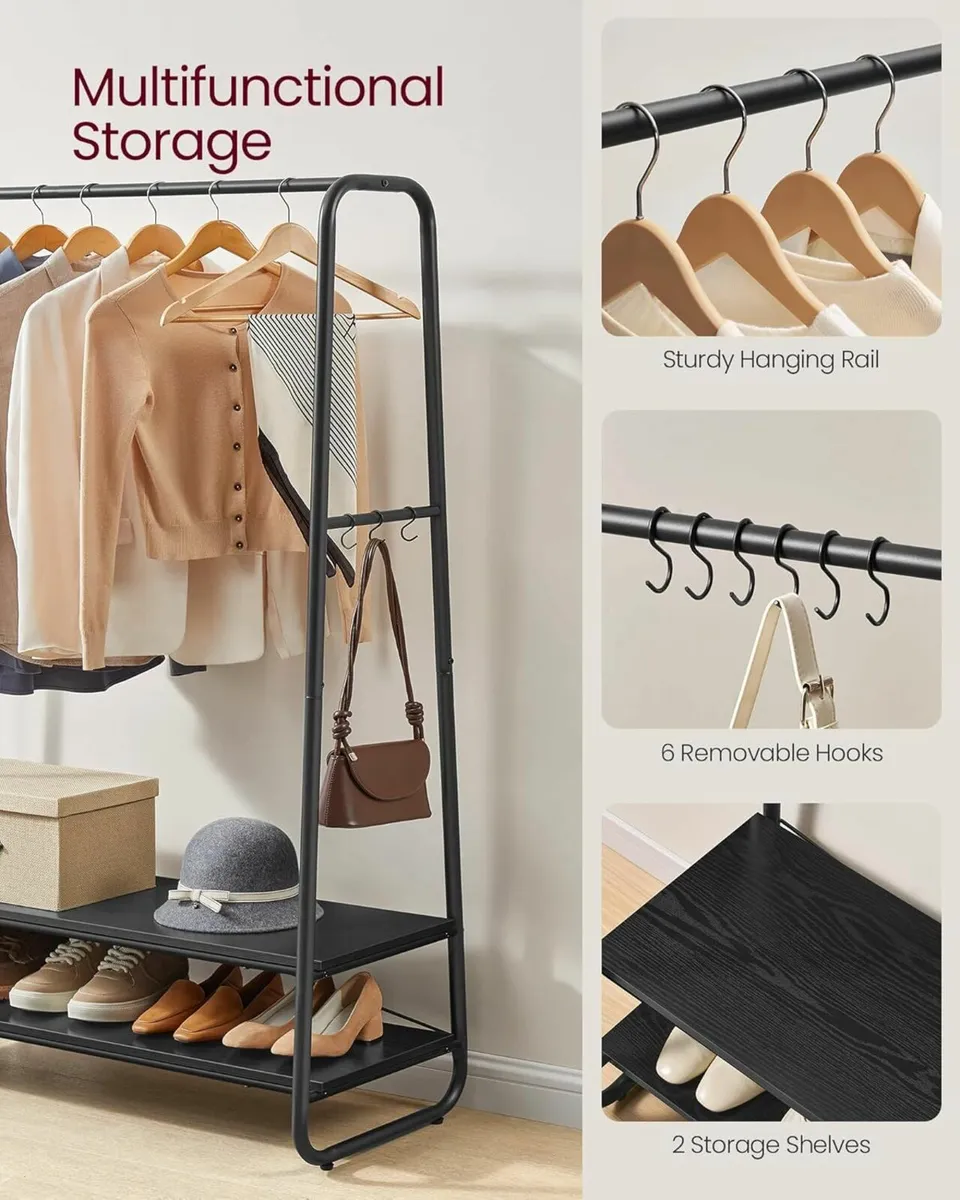 New Industrial Clothes Rail,2 Shelves - FREE P&P - Image 4