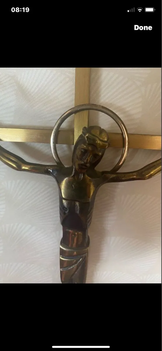 Large Brass Crucifix - Image 1