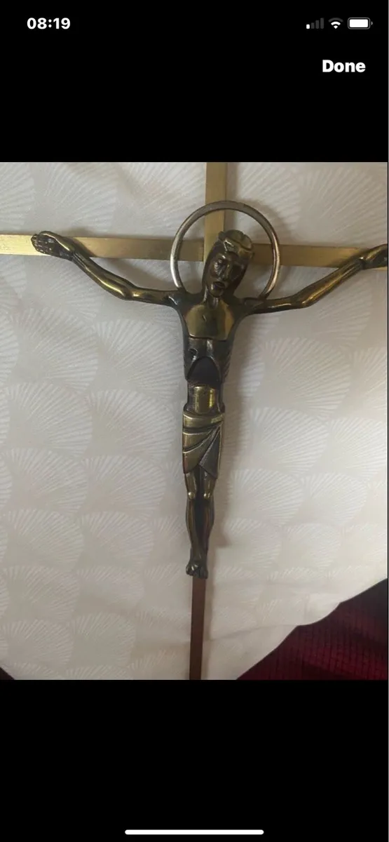 Large Brass Crucifix - Image 3