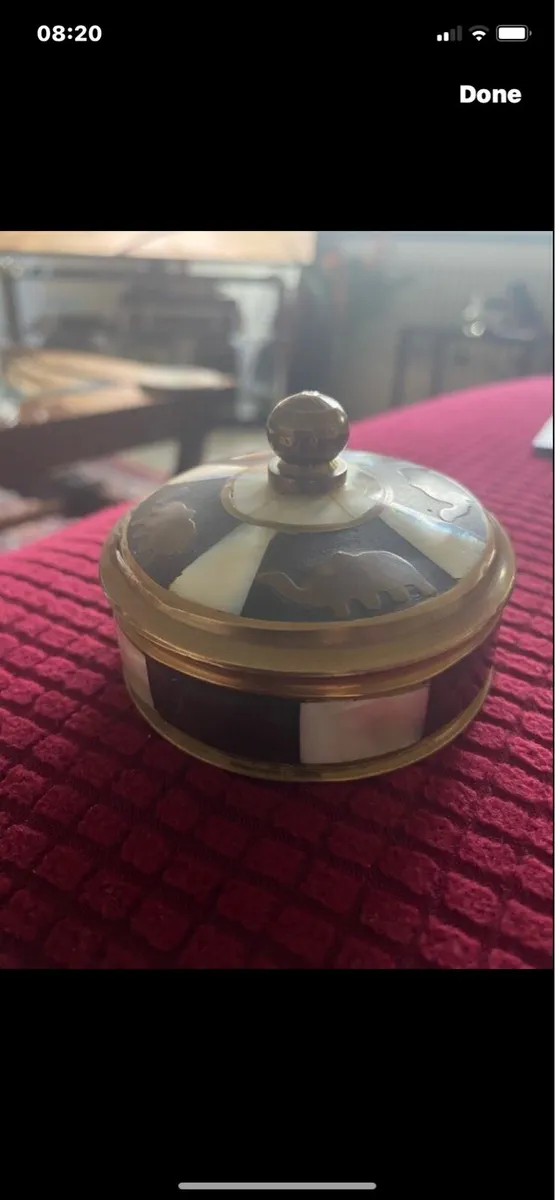 Intake Brass/ Copper/ Mother of Pearl Ring Box - Image 1