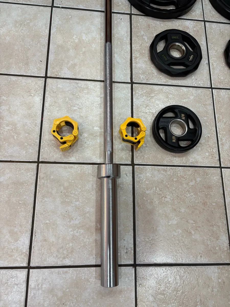 SUPERIOR URETHANE OLYMPIC WEIGHTS, + 6 FOOT BAR! - Image 3