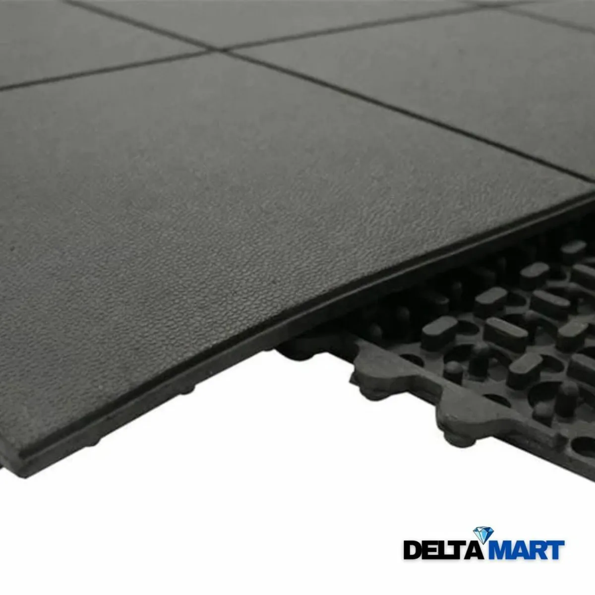 3ft x 3ft Plain Interlocking Rubber Mat – Gym, Gar - Image 3