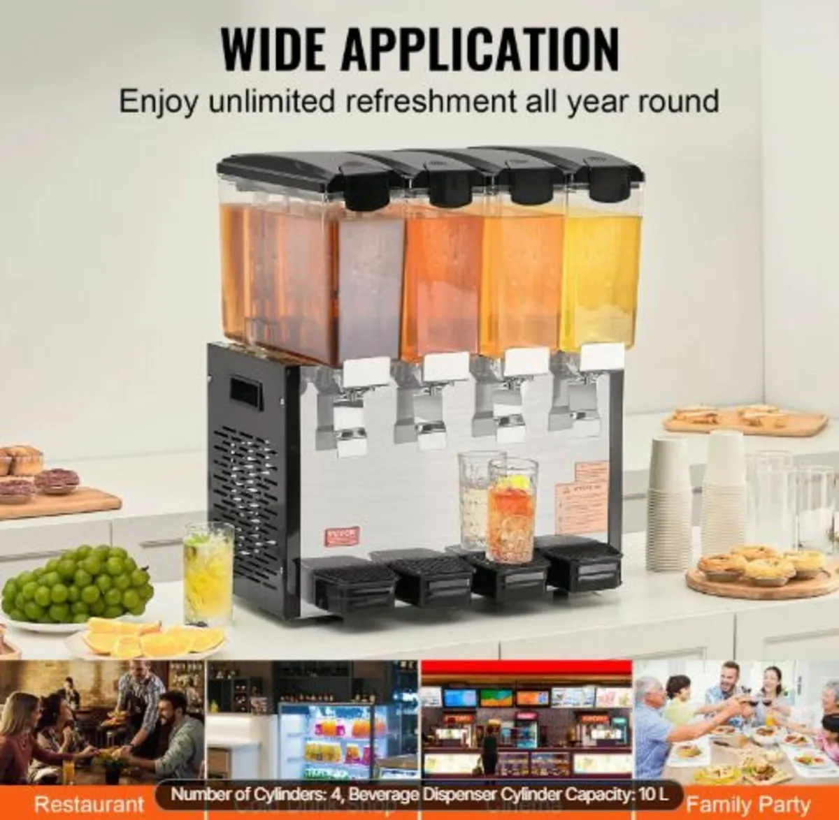 Commercial Beverage Dispenser, 4 Tanks 10 L Per - Image 3