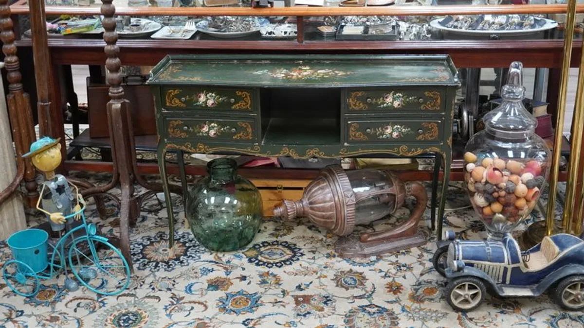 Exquisite Antique Spanish Hand-Painted Console Table - Image 1