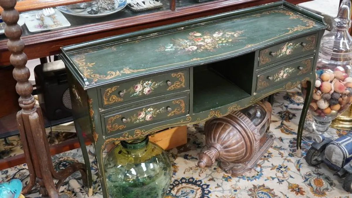 Exquisite Antique Spanish Hand-Painted Console Table - Image 3
