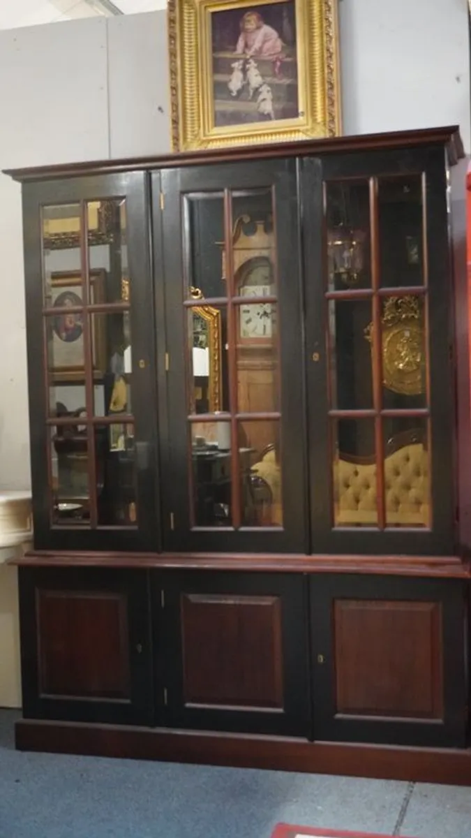 Classic Mahogany Bookshelf Upcycled by Our Artist - Image 1
