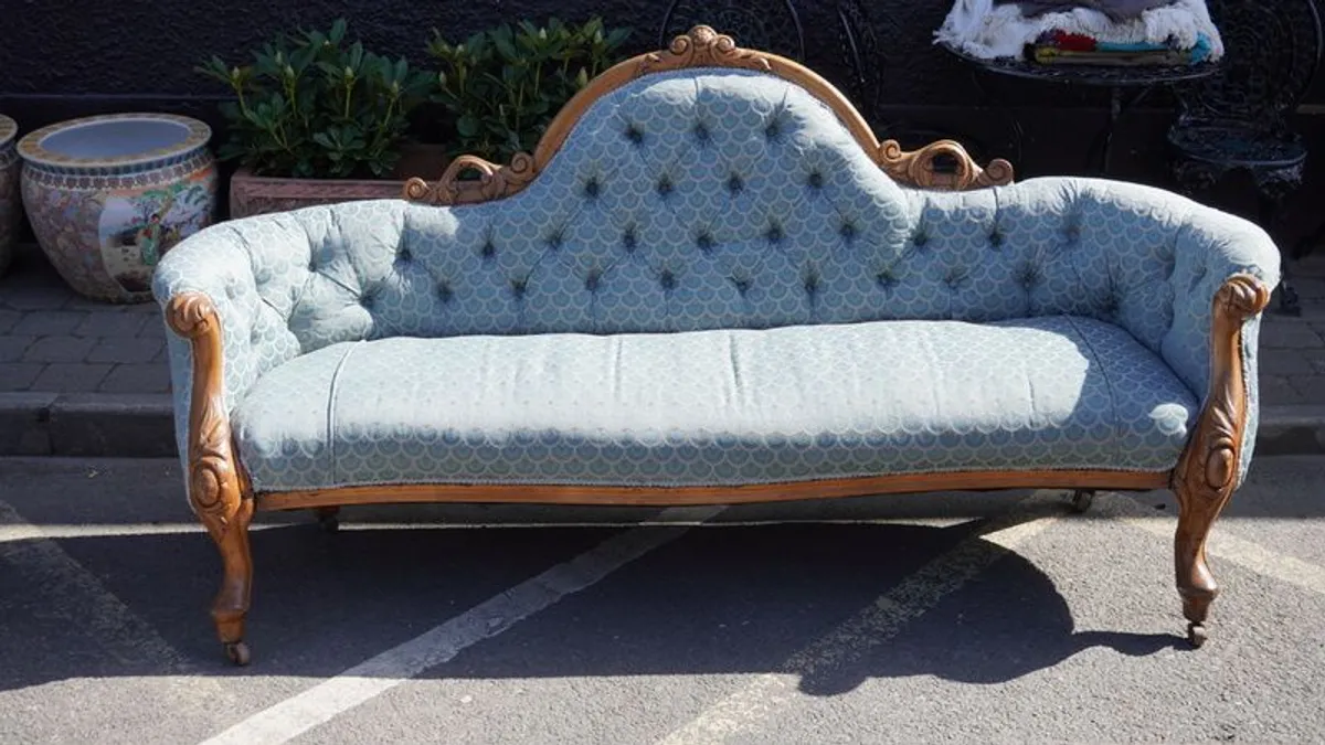 Victorian Walnut Settee - Circa 1860s - Image 1